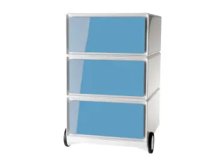 mobiel ladeblok,HxBxD 642x390x436mm,3lade(n),romp wit,front blauw - 1