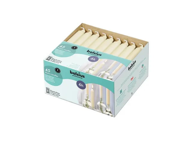 Bolsius Bistrokaars Ivoor klein 18cm 6u, doos 135 stuks