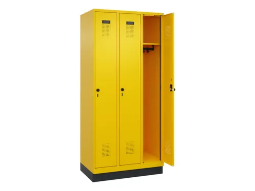 locker,HxBxD 1950x900x500mm,3vak,vak B 300mm,draaigrendel,sokkel