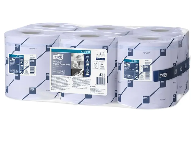 Poetspapier Tork M4 Reflex Plus Advanced 2-laags 450 vel blauw 473391
