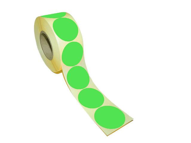 Etiquette rond 40mm vert neon/rl 500