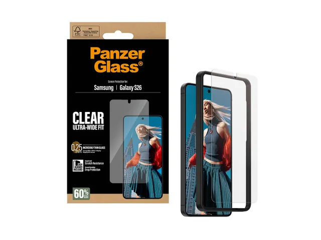 PanzerGlass Screen Protector Samsung Galaxy S26 | Ultra-Wide Fit w.