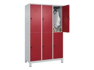 dubbeldekse locker,HxBxD 1950x1200x500mm,3x2vak.,vak B 400mm - 3