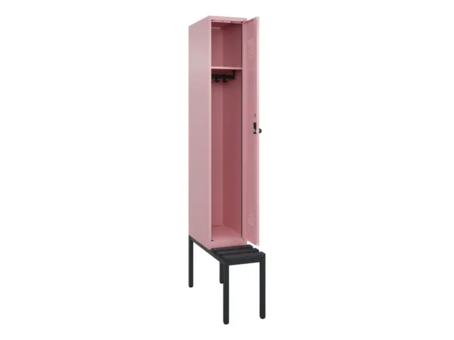 locker met bank,HxBxD 2120x300x815mm,1vak,vak B 300mm,draaigrendel