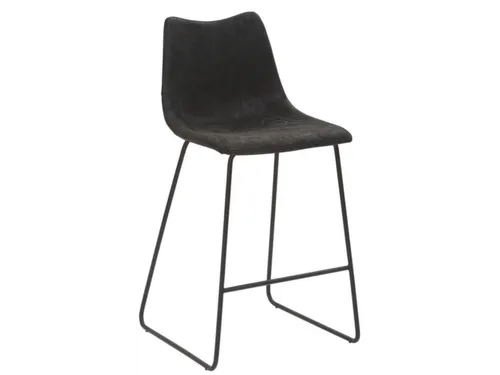Barkruk mySOLO Sledeframe Zwart met Zitting kunstleder Vintage Zwart