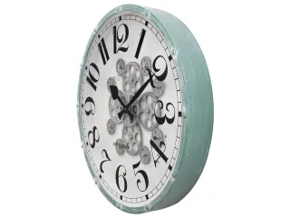 Witte Gear Klok - Grote Wandklok - 50cm - Bewegende tandwielen - "Henr - 4