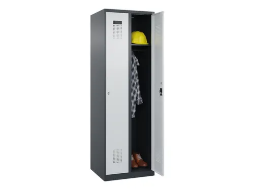locker,HxBxD 1850x600x500mm,2vak,vak B 300mm,cil.-slot,staand op vloer