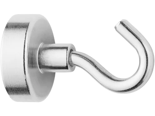 Magneet Westcott met haak 25mm zilver. Trekkracht +/- 15kg