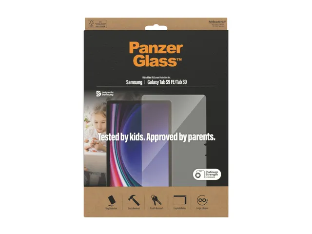 PanzerGlass Samsung Galaxy Tab S9, Gehard glas, Polyethyleentereftalaa