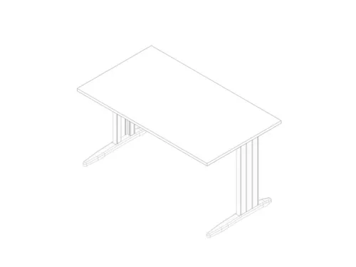 bureau,HxBxD 730x1400x800mm,blad wit,C-voet wit