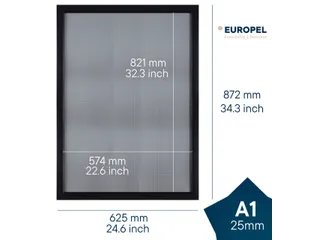 Kliklijst Europel A1 25mm mat zwart - 10