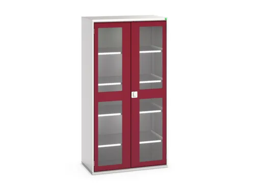vitrinekast 2000x1050x550mm 4xStalen bodem romp RAL7035 front RAL3004