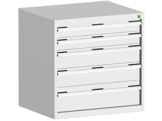ladekast HxBxD 800x800x750mm 5laden romp RAL7035 front RAL7035 - 1