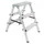 dubbele aluminium ladder,beide zijden,2x3trede(n),bordes H 0,65m