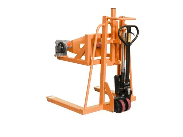 élévateur à fûts,force 300kg,prisme a. sangle,H levage 600mm,acier