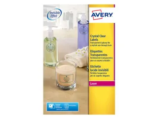 Crystal Clear Etiket Avery L7783-25 96x50.8mm Transparant 250 stuks - 2