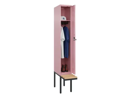 locker met bank,HxBxD 2120x300x815mm,1vak,vak B 300mm,draaigrendel