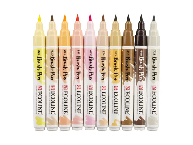 Brushpen Talens Ecoline set à 10 stuks huid