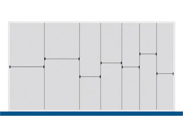 indelingsset,7lengteverdeler/6scheidingsplaten,v. front H 100/125mm