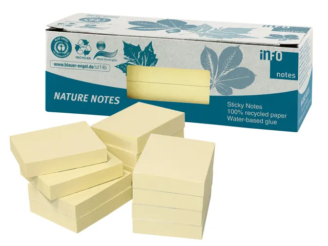 Info Nature Notes Geel 50X40Mm 12 Blokken A 100 Vel