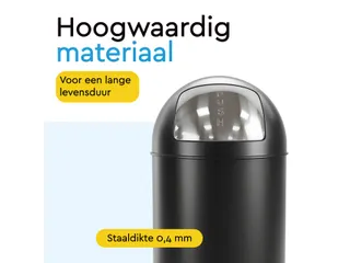 Afvalbak BRASQ Push Bin PB230+ 30 liter zwart - 5
