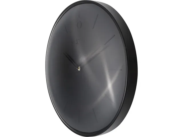 Wandklok NeXtime Glamour Ø40cm metaal zwart streepaanduiding