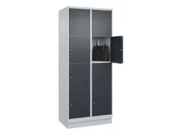 lockerkast,HxBxD 1950x800x500mm,2x4vakken,vak B 400mm,cil.-slot,sokkel