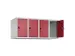 opzetkast,v. locker,4vak.,vak B 300mm,HxBxD 500x1200x500mm