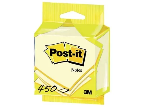 Notes kubus ft 76x76mm, kanariegeel, blok van 450 vel, op blister