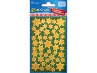 etiket Z-design Christmas pakje a 2 vel gouden sterren