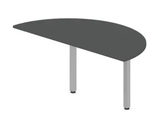 aanbouwtafel,i.h.v.,HxBxD 720-840x1600x800mm,halfrond,MS-donkergrijs - 1