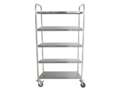 RVS serveerwagen,draagverm. 250kg,5etage(s),m. kunststof matten