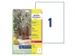 Crystal Clear Etiket Avery Zweckform 210x297mm A4 transparant 25 stuks