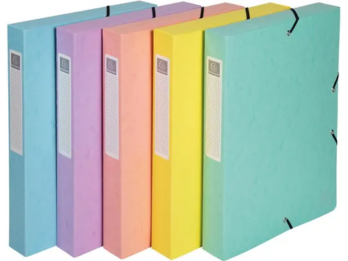 Aquarel elastobox uit glanskarton A4+ 4 cm assorti