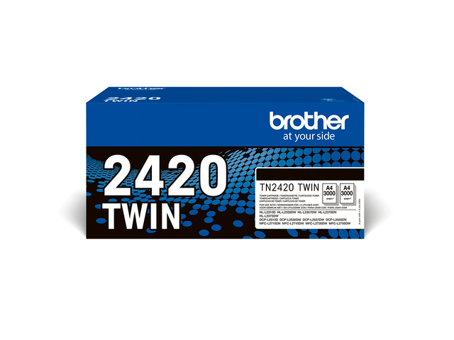 Brother TN2420 Noir, Lot de 2 cartouches toners lasers compatibles
