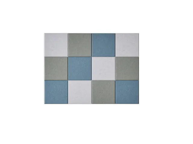Akoestische PET-vilt wandtegels 30x30cm Combi Blauw 12 Stuks