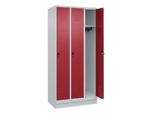 locker,HxBxD 1950x900x500mm,3vak,vak B 300mm,draaigrendel,sokkel