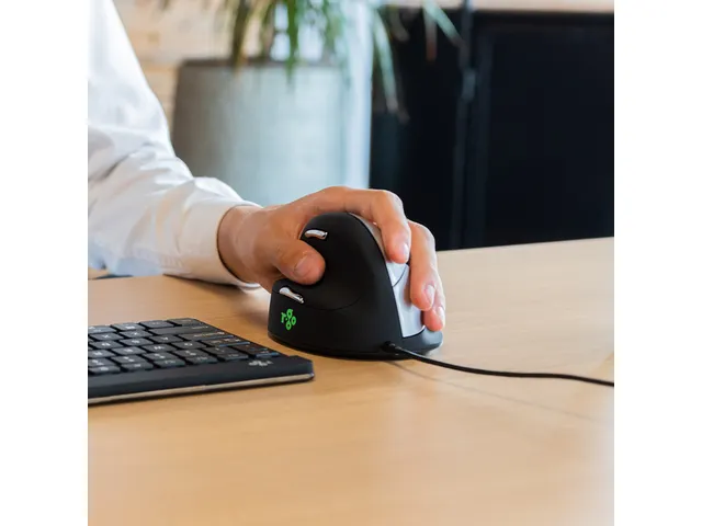 Ergonomische muis R-Go HE Break Medium links bedraad Zwart