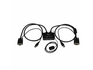 2-poorts USB VGA-kabel KVM-switch - met USB-voeding en afstandsbedieni - 1