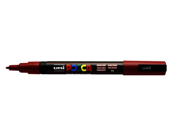Verfstift Posca PC3M Fijne punt 0,9-1,3mm Donkerrood