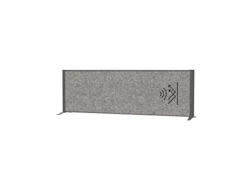 Akoestisch Bureauscherm MAULconnecto 160x50cm vrijstaand Zilver/Dgrijs
