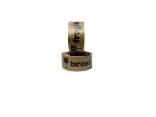 Waarschuwingstape IEZZY 50mmx50m 80% gerecycled papier bruin zwart - 2