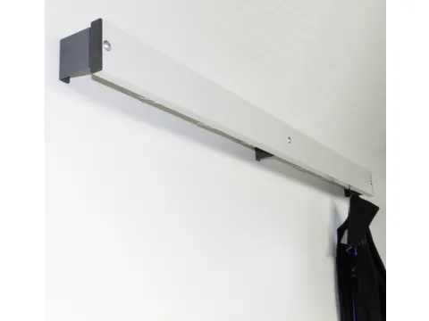 wandkapstok,HxL 100x1500mm,6jashaken,aluminium/staal,RAL 9006/RAL 7016