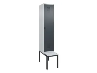 locker met bank,voor scheiding van kleding,HxBxD 2120x400x815mm,1vak - 2
