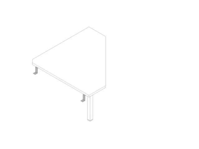 koppelelement voor bureau,90 °,HxBxD 680-760x840x840mm,v. 4voeten