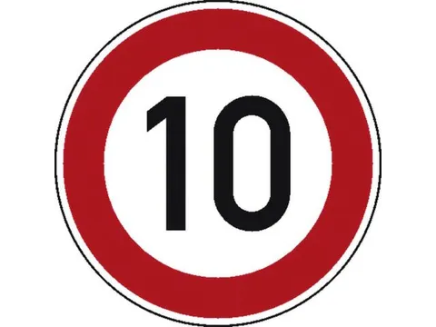 verkeersbord,maximumsnelheid 10km/h,conform StVO,aluminium