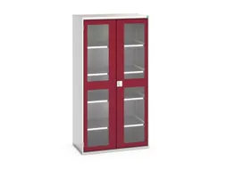 vitrinekast 2000x1050x550mm 4xStalen bodem romp RAL7035 front RAL3004