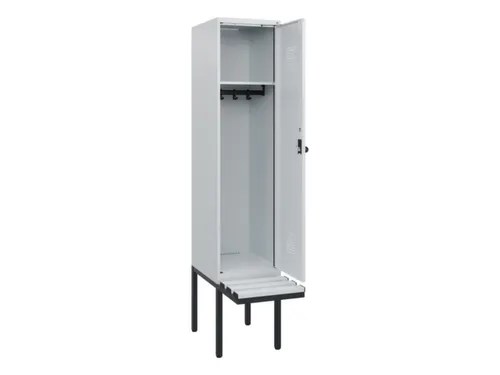 locker met bank,HxBxD 1950x400x815mm,1vak,vak B 400mm,draaigrendel