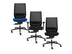 Bureaustoel,Synchroonmech.,Zitting Stof Blauw