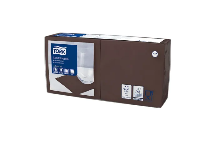 Tork 477834 Cocktailservet Advanced Bruin 24x24cm
